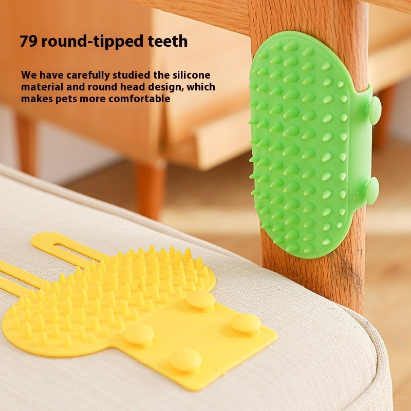 Cat Self Grooming Brush Wall Corner – Hair Removal Massage Scratcher Comb