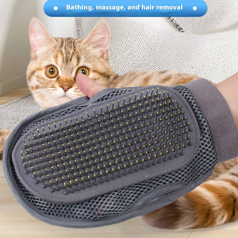 Pet Grooming Gloves Hair Remover – Bath Massage Comb Glove for Cats & Dogss