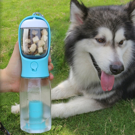 3-in-1 Portable Pet Water Bottle – Dog & Cat Travel Feeder with Poop Bag Dispenser