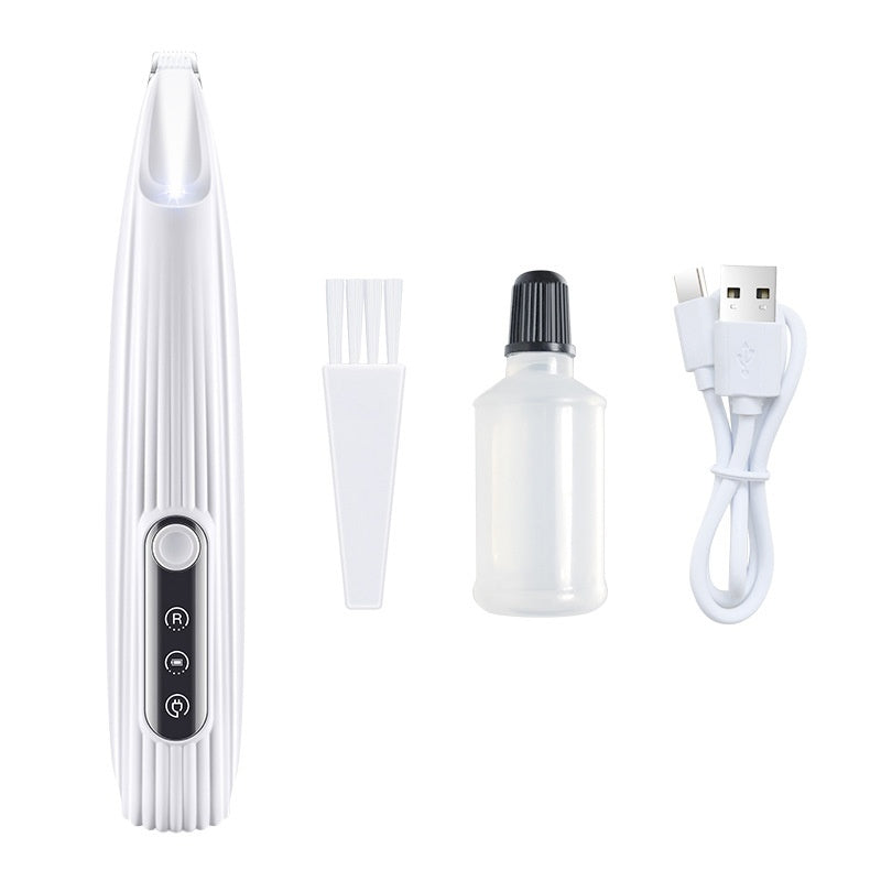 Pet Paw Hair Trimmer with LED Light – Electric Cat & Dog Foot Hair Clipper Grooming Tool