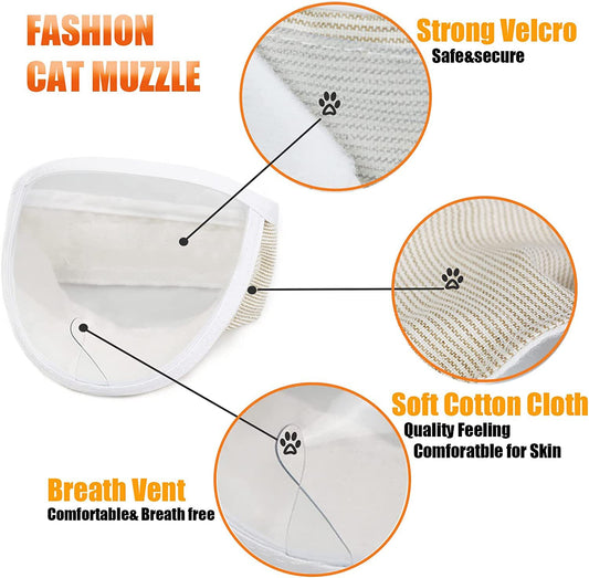 Anti Bite Pet Muzzle Mask – Breathable Grooming Muzzle for Cats & Dogs