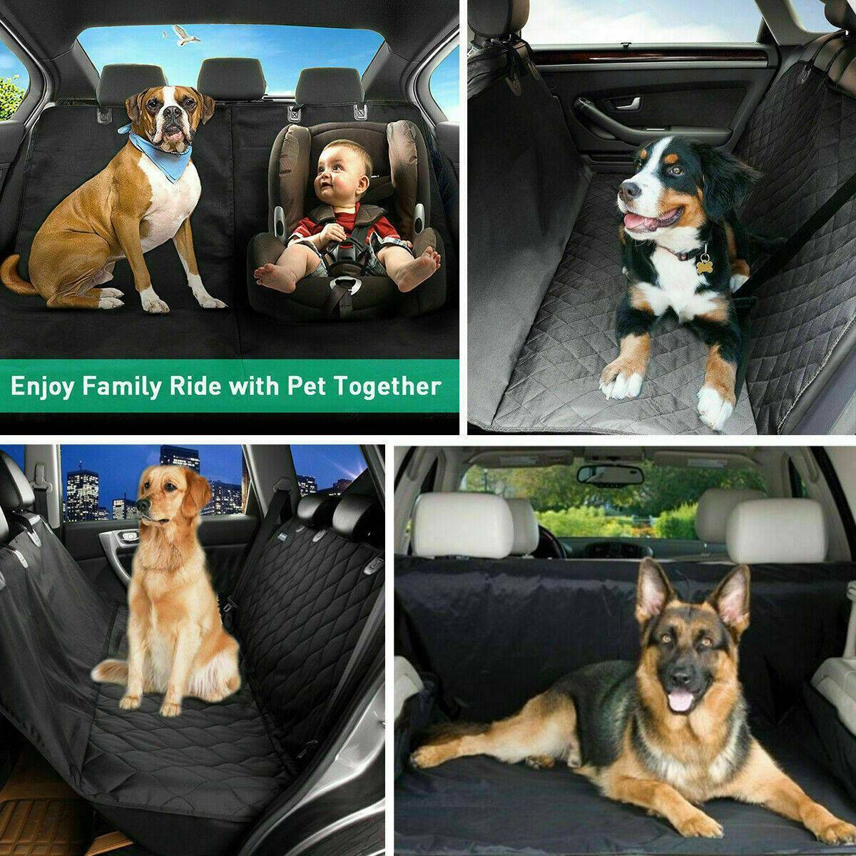 Waterproof Dog Car Seat Cover Hammock – Anti-Slip Pet Back Seat Protector for Cars, SUVs & Trucks