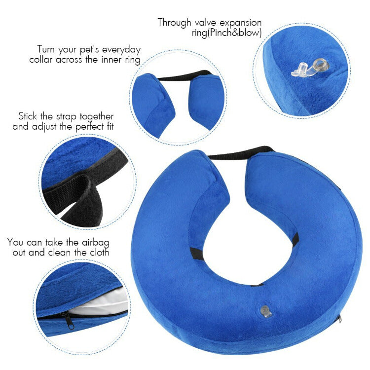 Inflatable Pet Recovery Collar – Soft Protective Cone for Dogs & Cats