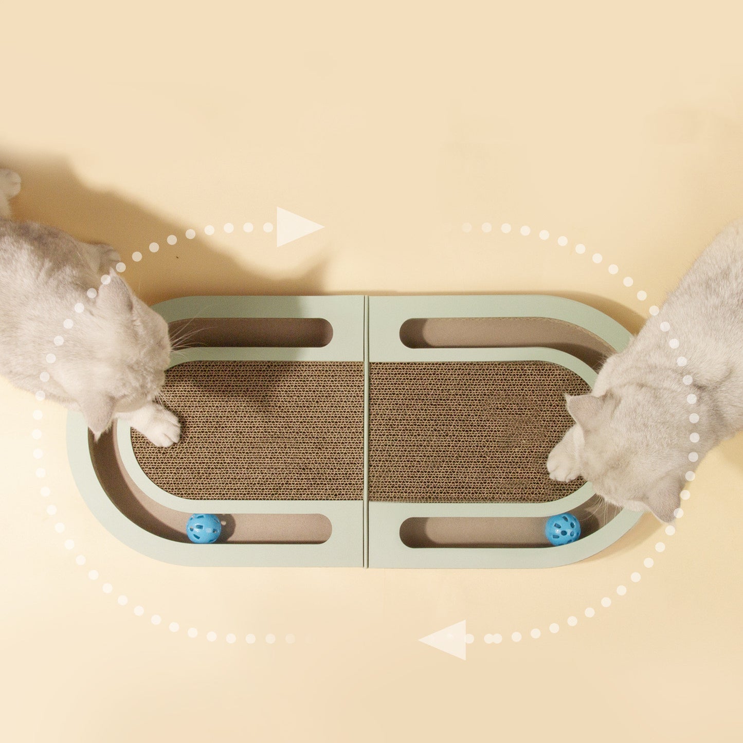 Corrugated Paper Folding Cat Scratcher with Ball – Foldable Cat Scratch Board Toy & Cat Bed