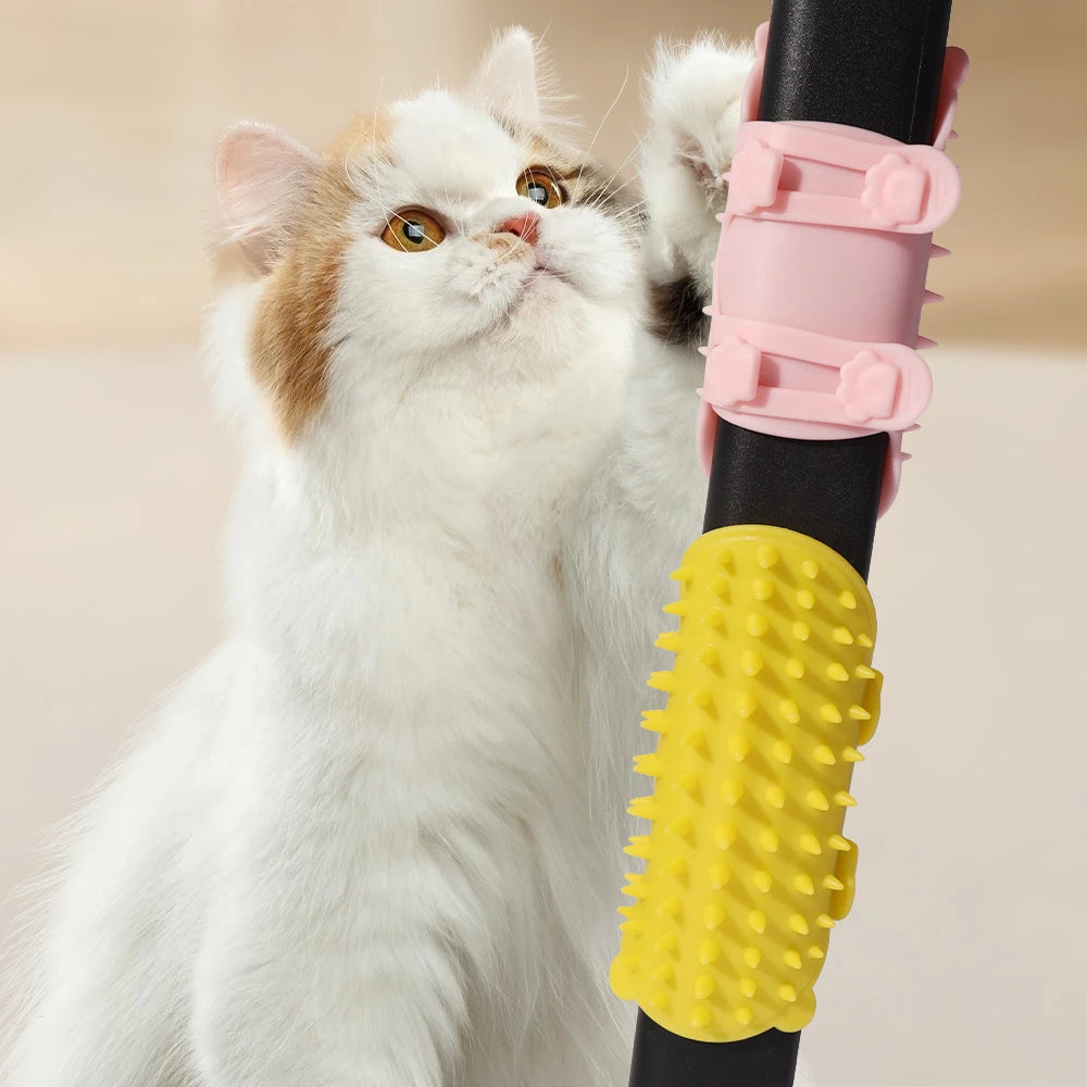 Cat Self Grooming Brush Wall Corner – Hair Removal Massage Scratcher Comb